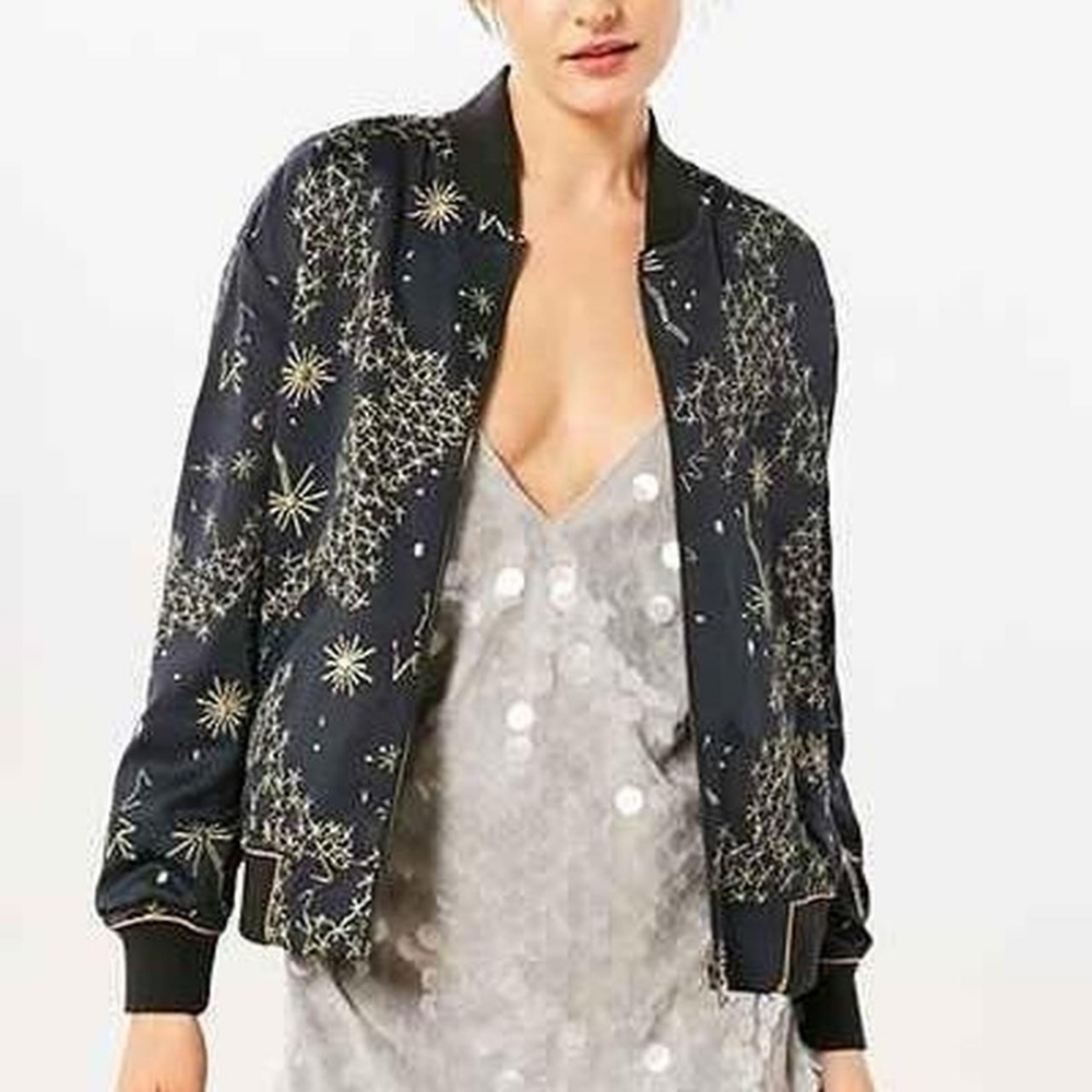 Silence + noise urban outfitters bomber jacket celestial starry constellation - Picture 1 of 6